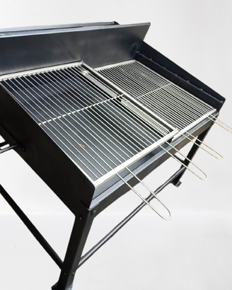 BARBECUE LEGNA/CARBONE DUE GRIGLIE TONDINO 120CM.