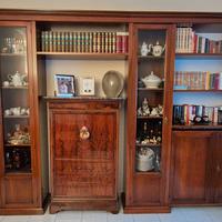 Libreria/credenza in noce nazionale massello