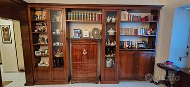 Libreria/credenza in noce nazionale massello