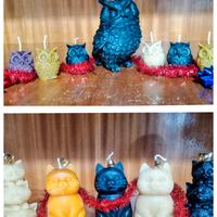 candele gattini,cani, artigianali in cera d'api 