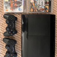 Playstation 3 Superslim  12GB SSD joypads e giochi