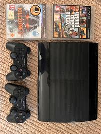 Playstation 3 Superslim  12GB SSD joypads e giochi