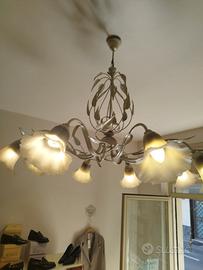 lampadario in ferro battuto a 8 luci