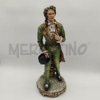 SCULTURA CAPODIMONTE MOLLICA UOMO VESTITO VERDE