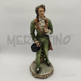 SCULTURA CAPODIMONTE MOLLICA UOMO VESTITO VERDE