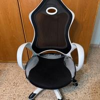 Sedia da ufficio / gaming bianca e nera