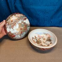 Antico Contenitore In Ceramica Smaltata Giapponese