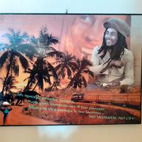 Quadro in legno omaggio a Bob Marley 