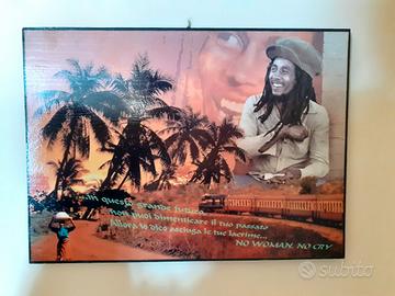 Quadro in legno omaggio a Bob Marley 