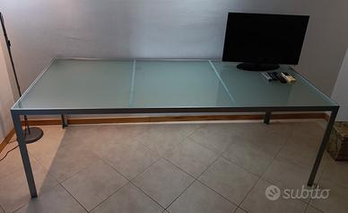 tavolo 260 x 105 acciaio e vetro