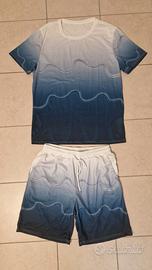 Maglietta e Shorts Blu e Bianco taglia M