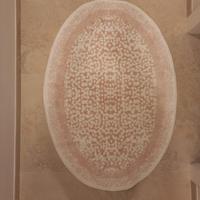 Tappeto bagno bianco e rosa