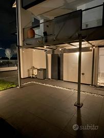 Gazego 3x4mt in alluminio e acciaio color grigio