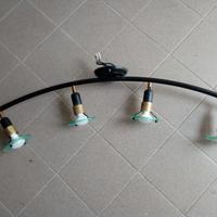Lampadario Plafoniera Nero 4 luci orientabili