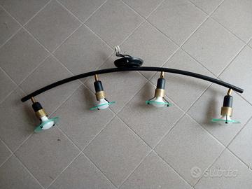 Lampadario Plafoniera Nero 4 luci orientabili