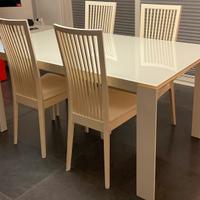 TAVOLO IN VETRO BIANCO ALLUNGABILE CALLIGARIS