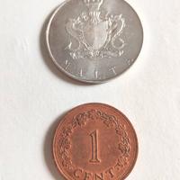 ** malta 1 lira 1973 argento + 1 cent **