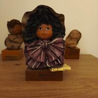 3 statuette in cartapesta 