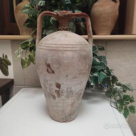 Antica anfora siciliana vaso terracotta giara '800