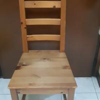 5 comode sedie in legno chiaro,schienale alto