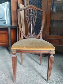 1 sedia d'epoca  e una poltroncina d'epoca  restau