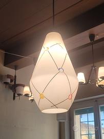 Lampada a sospensione anni'60 opalino colorato 