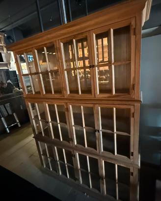 Vetrina Alta in Legno Massello Stile Country Chic