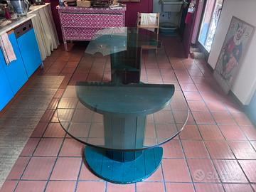 Scrivania/Tavolo da Pranzo con Lastra di Cristallo