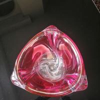 Vaso in cristallo rosa Val Saint Lambert