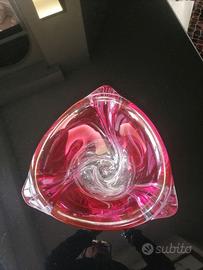 Vaso in cristallo rosa Val Saint Lambert