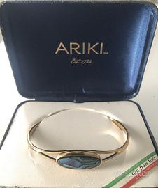 Vintage - Ariki Paua bracciale placcato oro 22Kt
