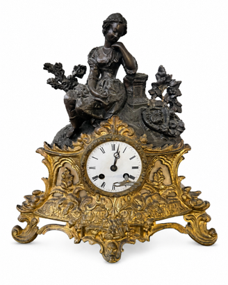 Orologio da camino francese Napoleone III  bronzo