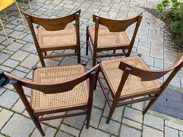 4 sedie in legno anni ‘60