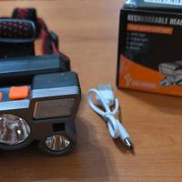 Torcia a 5 LED ricaricabile con batteria integrata