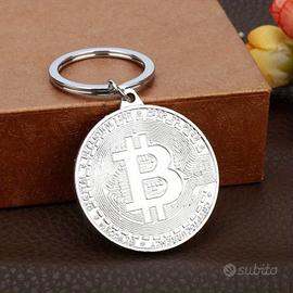 Portachiavi Bitcoin colore argento
