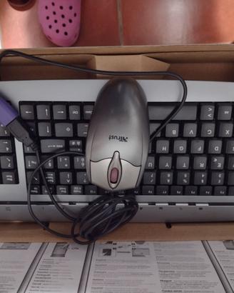 TASTIERA PC CON CAVO TRUST + MAUSE