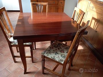 Tavolo in legno arte povera + 4 sedie