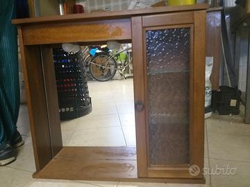 mobiletto bagno con specchio e 3 ripiani