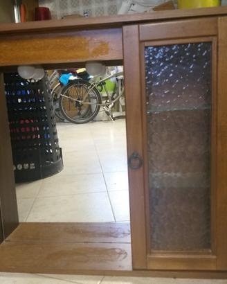 mobiletto bagno con specchio e 3 ripiani