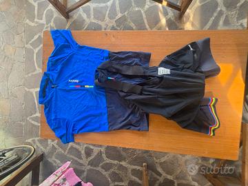 maglia santini e salopette 