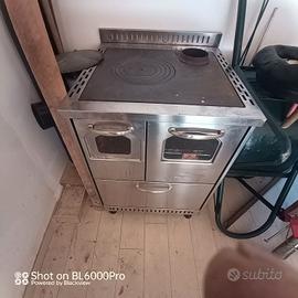 Cucina a legna Cadel in acciaio inox con forno