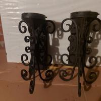 Coppia di applique in ferro battuto vintage