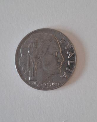 moneta 20 centesimi Italia 1940 Anno XVIII