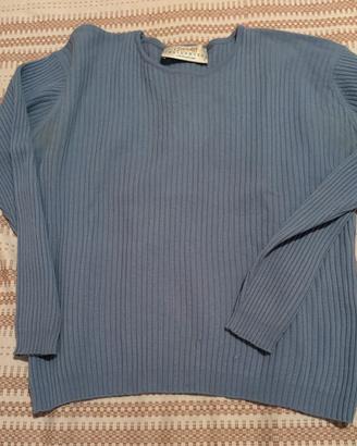 Maglioncino girocollo Ballantyne azzurro a costine