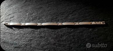 Bracciale uomo acciaio inox argentato a piastrine