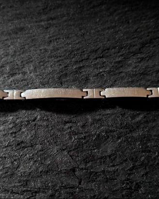 Bracciale uomo acciaio inox argentato a piastrine