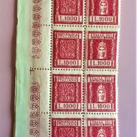 Z Marche da bollo contratti di borsa da 1000 lire