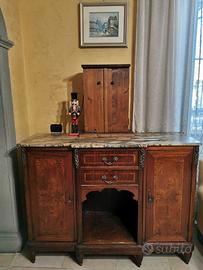 Mobile soggiorno-cucina (madia) antico con marmo
