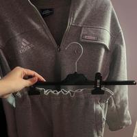 Tuta Adidas grigia completa (felpa + pantalone)