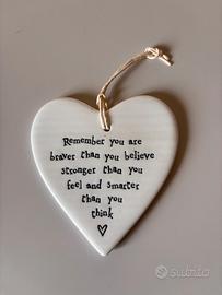 Cuore shabby in ceramica